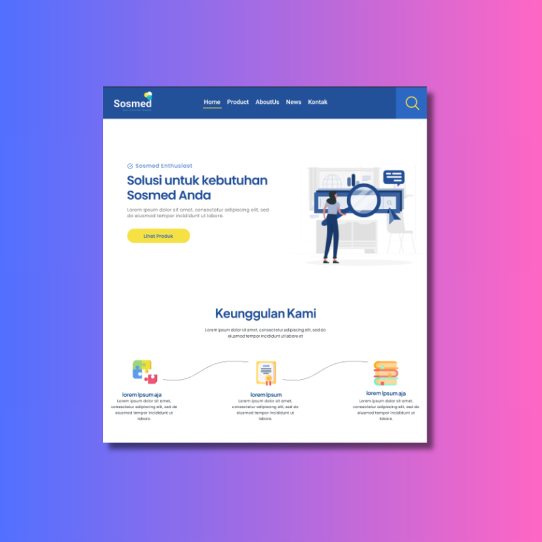 Screenshot proyek Web Catalog belajarsosmed.com (UI/UX)