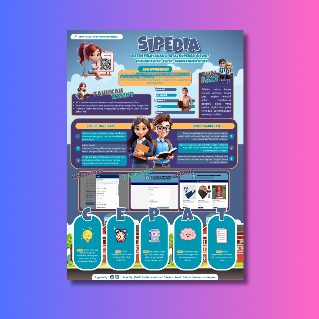 Screenshot proyek SiPedia Infographic Poster