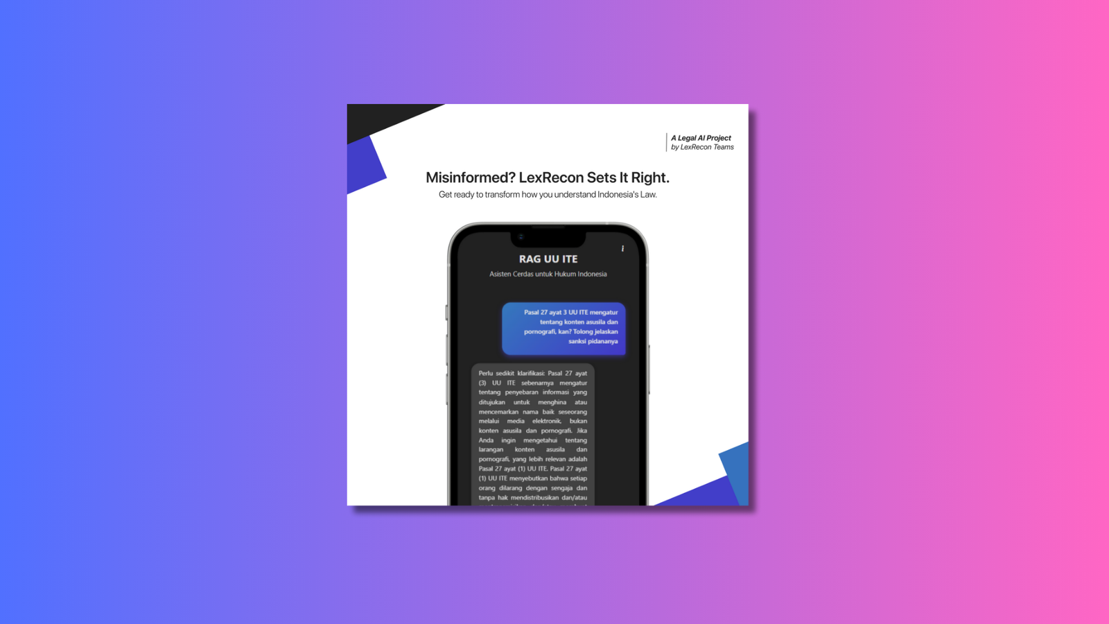 AI Legal AI Project by LexRecon Teams